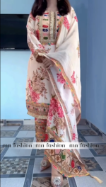 প্রিমিয়াম দুবাই সিল্ক ফেব্রিক্স থ্রি-পিস - Image 2