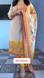 মসলিন কটন ফেব্রিকস থ্রি-পিস - Image 6