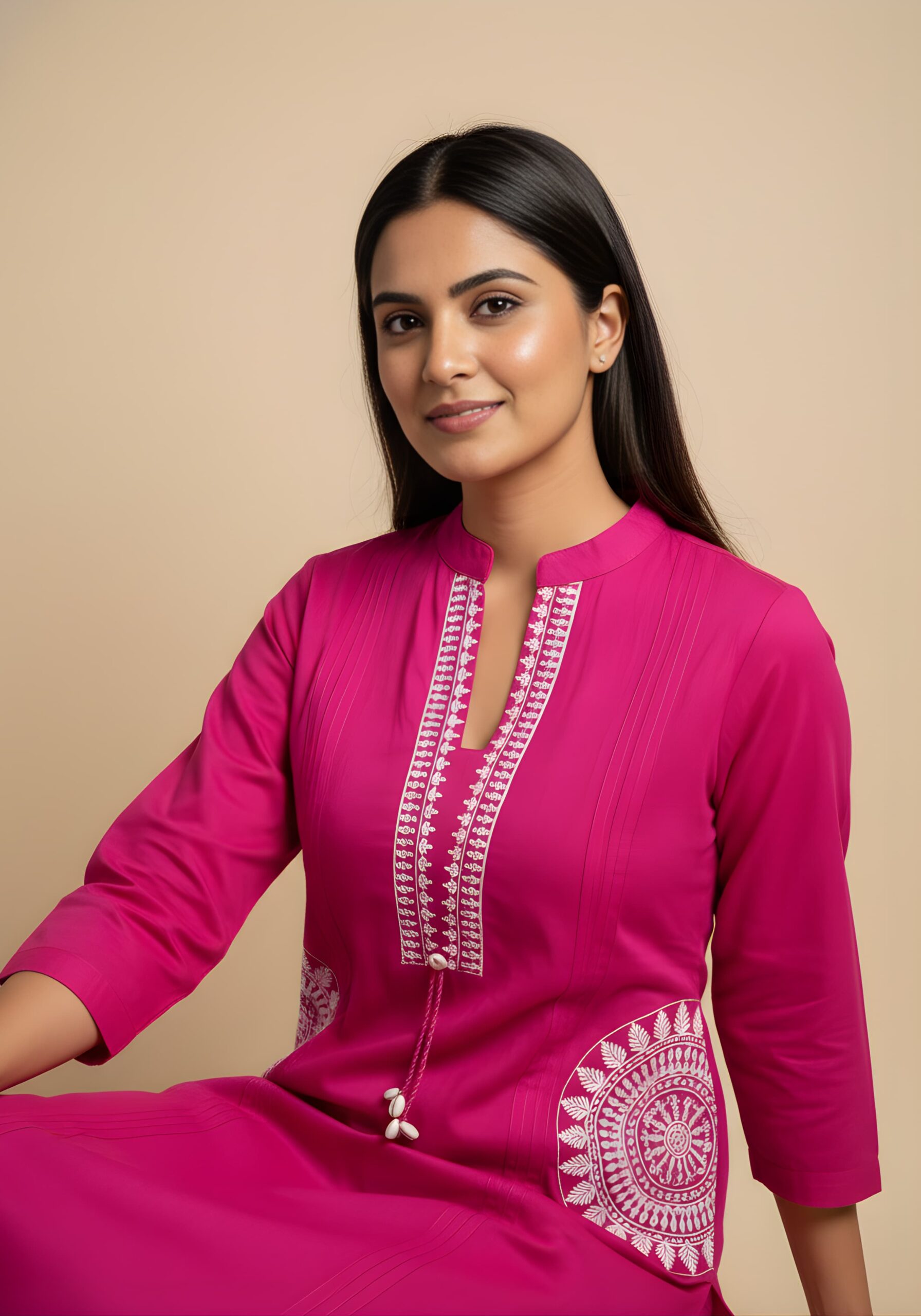 Pink-color-cordset-scaled 2 পিছ কুর্তি - Image 1