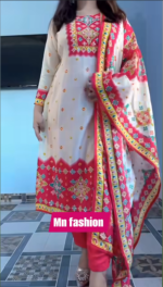 মসলিন কটন ফেব্রিকস থ্রি-পিস - Image 2